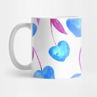 Watercolor cherries - purple and blue Mug